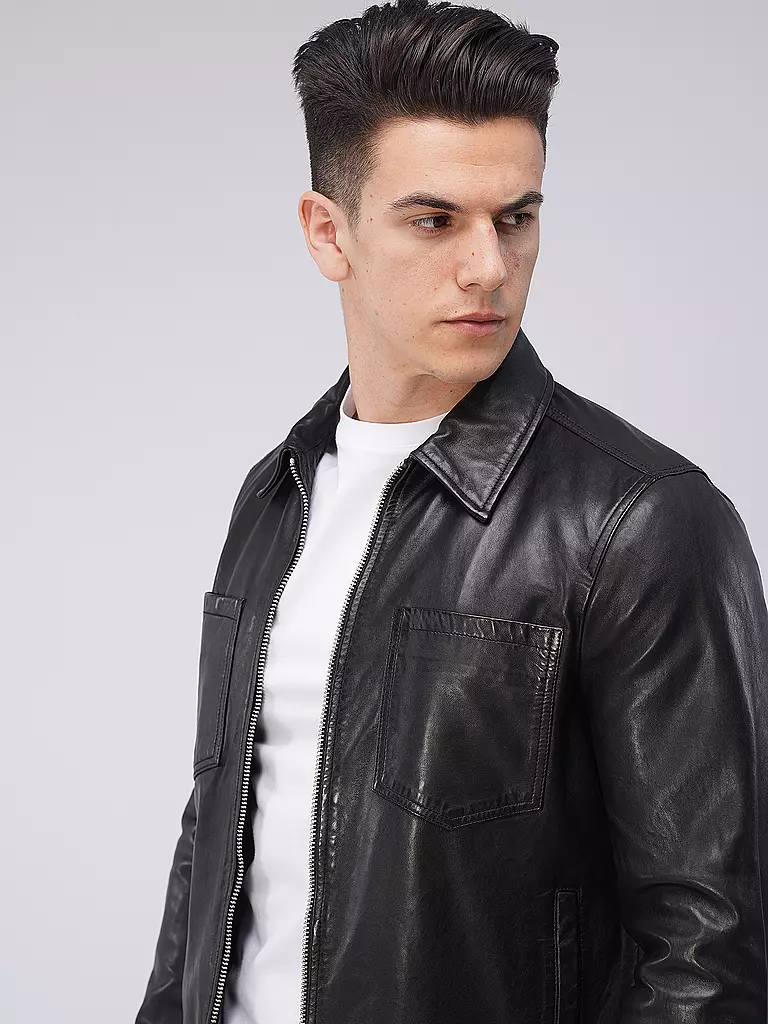 ALLSAINTS Lederjacke ALOY schwarz